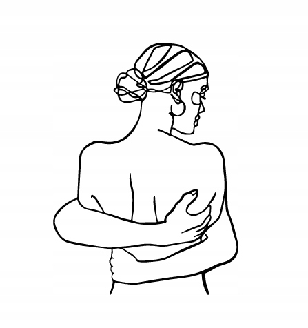 DEKORACJA ścienna Obraz wzór SYLWETKA PRZYTULONEJ KOBIETY