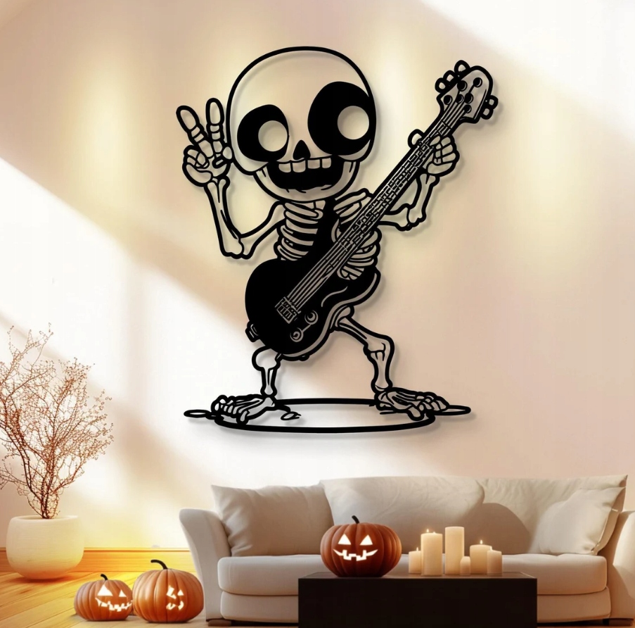 DEKORACJA ścienna Obraz wzór SZKIELET Z GITARĄ - obrazek 2