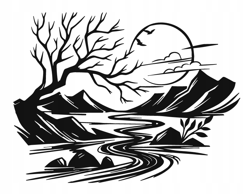 DEKORACJA ścienna Obraz wzór ZACHÓD SŁOŃCA W GÓRACH