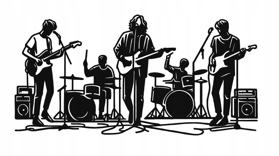 DEKORACJA ścienna Obraz wzór ZESPÓŁ ROCKOWY