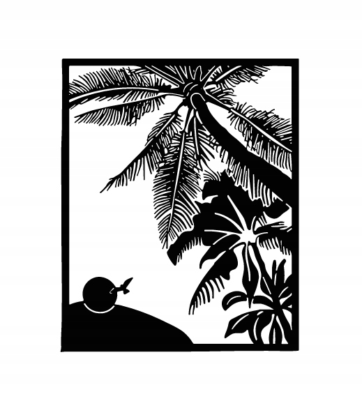 DEKORACJA ścienna Obraz wzór wyspa palmy