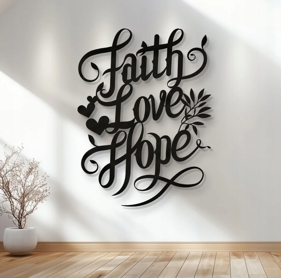 DEKORACJA ścienna Obraz wzór WIARA MIŁOŚĆ NADZIEJA - obrazek 3