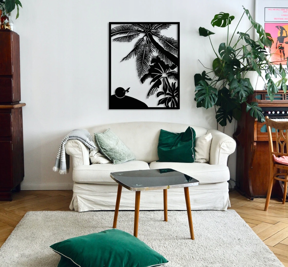 DEKORACJA ścienna Obraz wzór wyspa palmy - obrazek 3