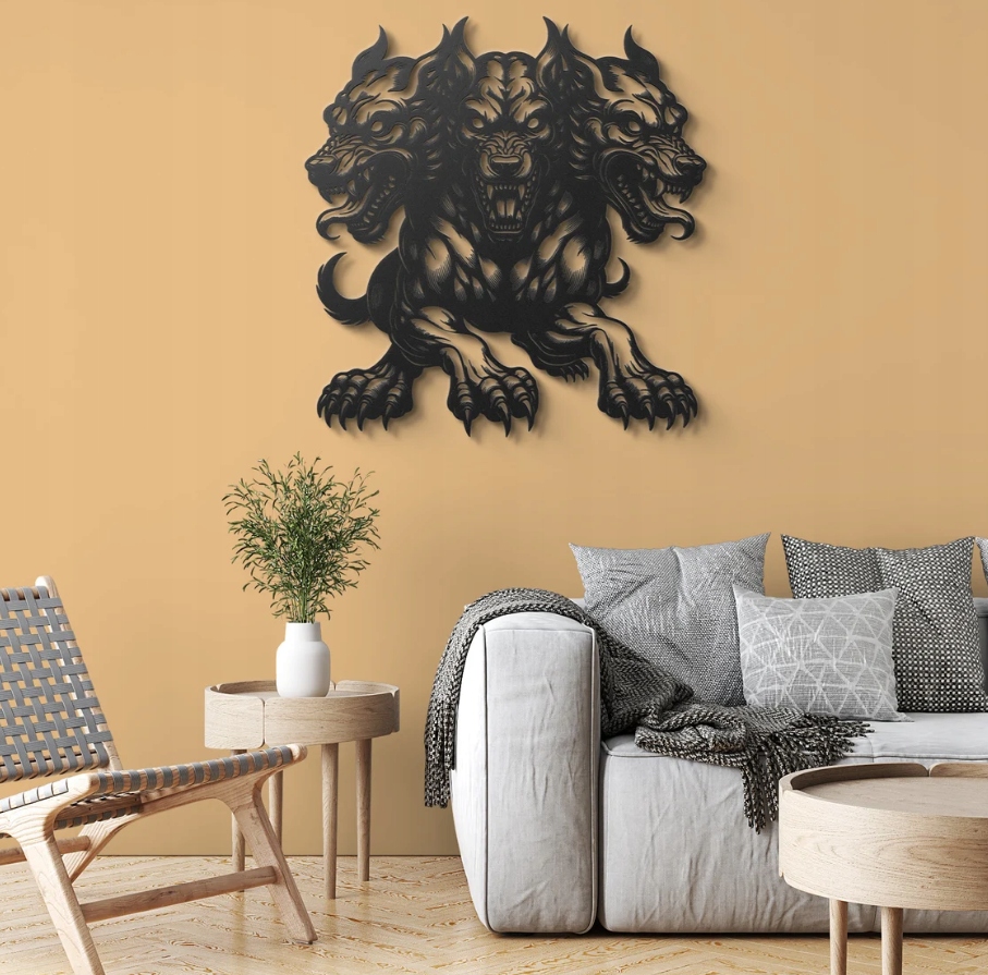 DEKORACJA ścienna Obraz wzór TRÓJGŁOWY PIES - obrazek 3