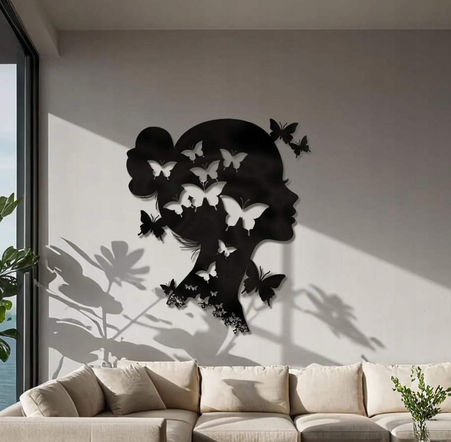 DEKORACJA ścienna Obraz wzór TWARZ Z MOTYLAMI - obrazek 2