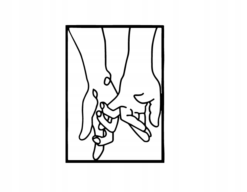 DEKORACJA ścienna Obraz wzór trzymające się dłonie