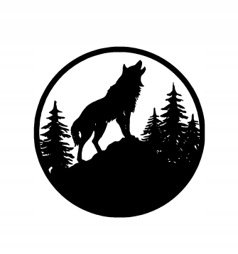 DEKORACJA ścienna Obraz wzór wilk w lesie logo