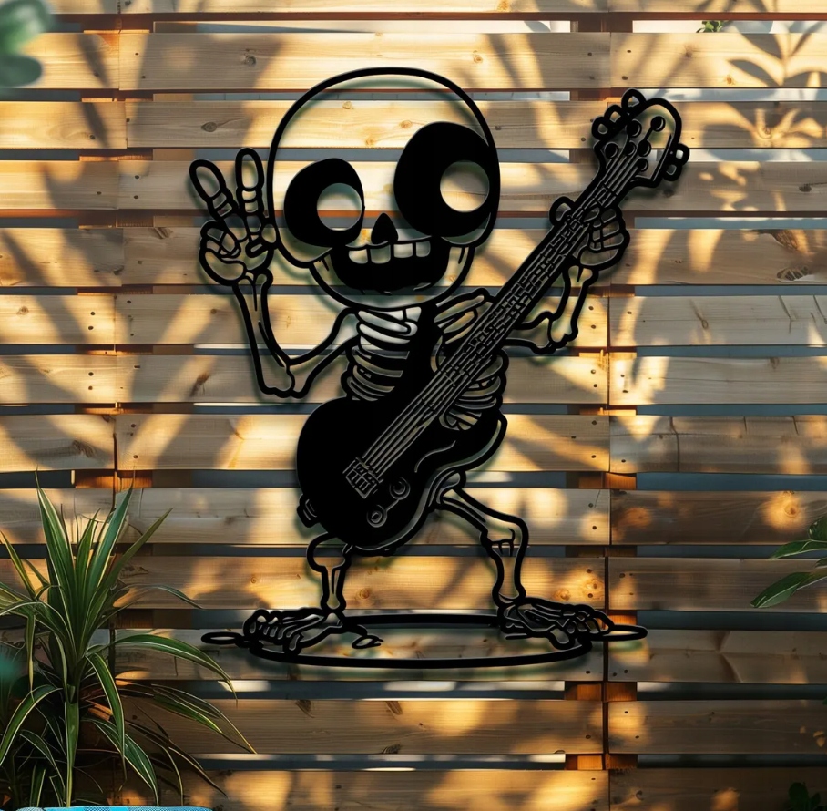 DEKORACJA ścienna Obraz wzór SZKIELET Z GITARĄ - obrazek 3