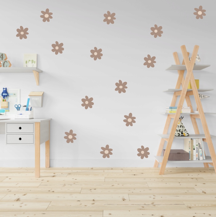 Naklejki na ścianę kwiaty stokrotki BOHO MATOWE - obrazek 5