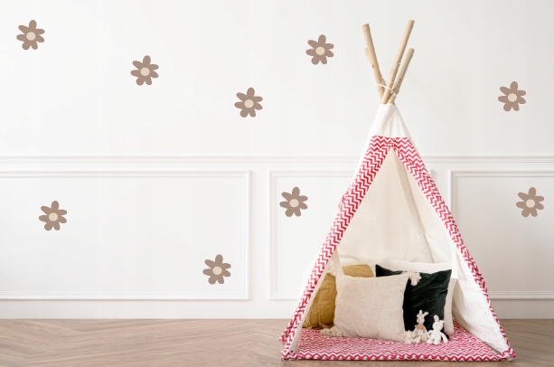 Naklejki na ścianę kwiaty stokrotki BOHO MATOWE - obrazek 2