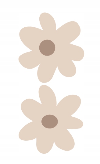 Naklejki na ścianę kwiaty stokrotki beżowe MATOWE