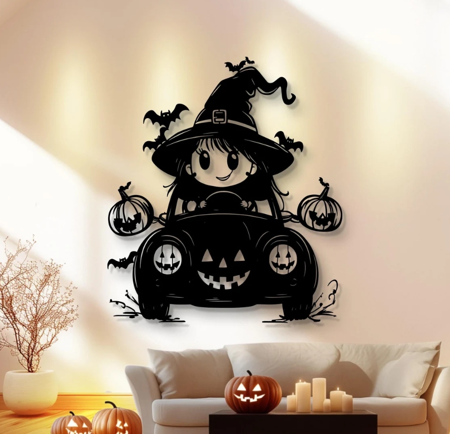 DEKORACJA ścienna Obraz wzór WIEDŹMA HALLOWEEN - obrazek 2