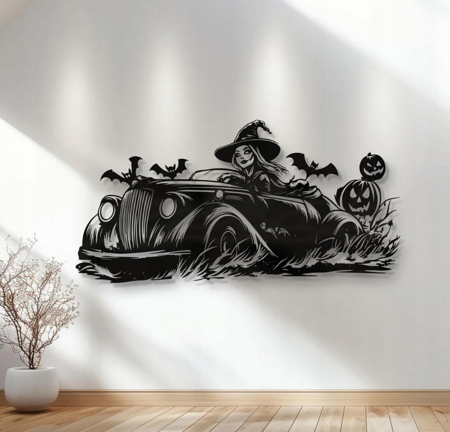DEKORACJA ścienna Obraz wzór WIEDŹMA PROWADZĄCA POJAZD - obrazek 2