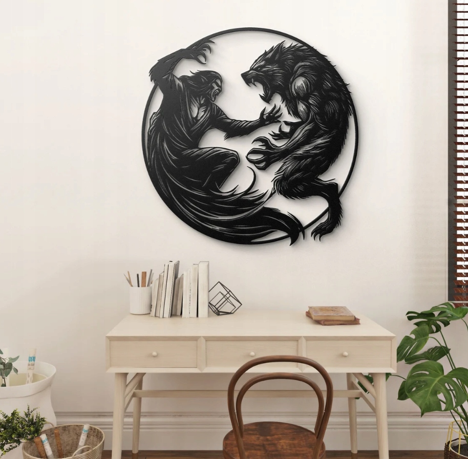 DEKORACJA ścienna Obraz wzór WALKA WAMPIRA Z WILKIEM - obrazek 2