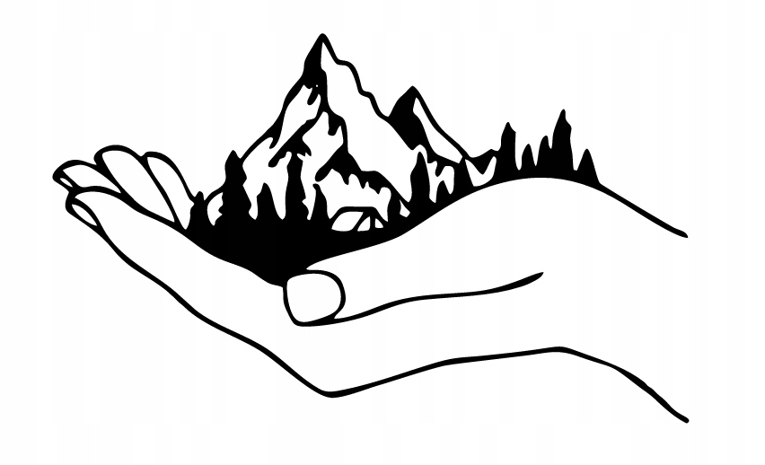 GÓRY NA DŁONI DEKORACJA PANEL ŚCIENNY NAKLEJKA OBRAZ