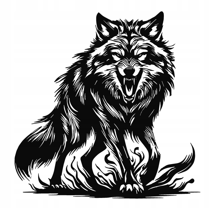 DEKORACJA ścienna Obraz wzór WILK