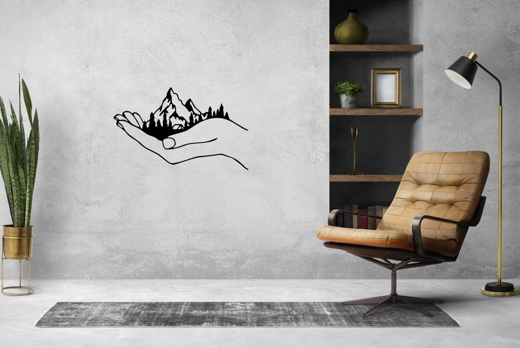 GÓRY NA DŁONI DEKORACJA PANEL ŚCIENNY NAKLEJKA OBRAZ - obrazek 2
