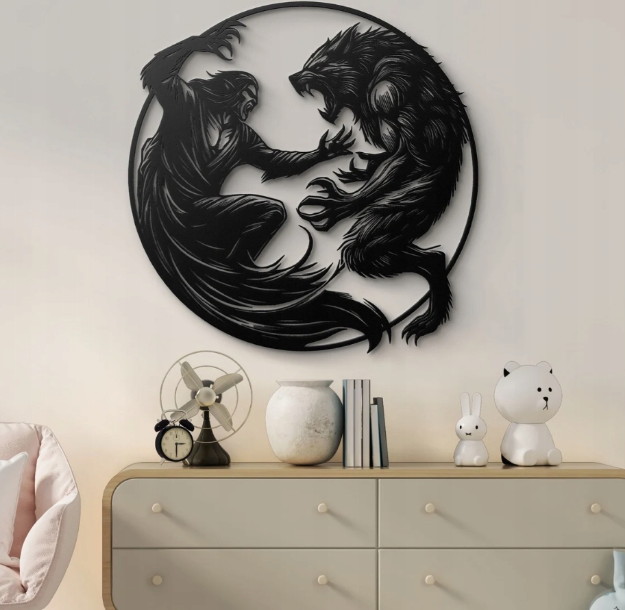 DEKORACJA ścienna Obraz wzór WALKA WAMPIRA Z WILKIEM - obrazek 3