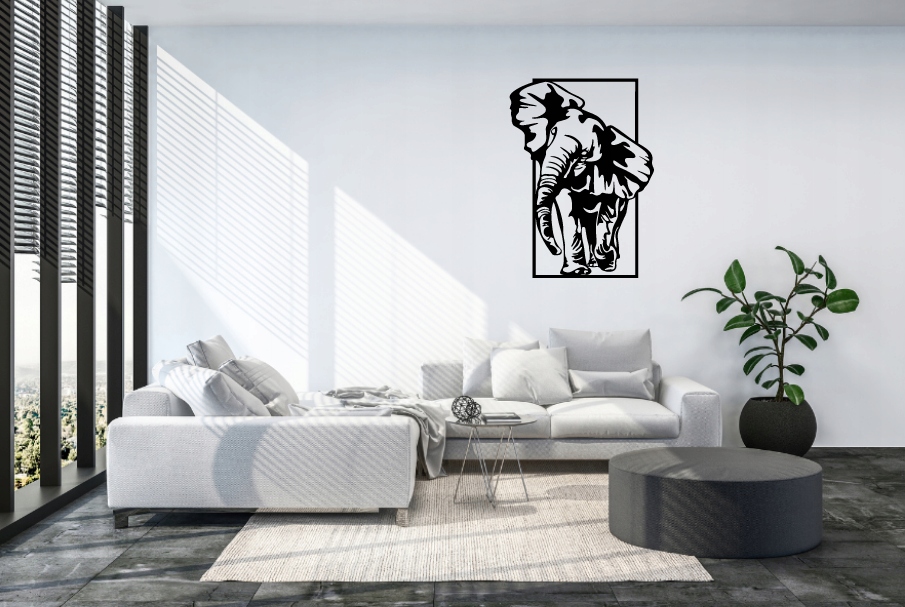 SŁOŃ DEKORACJA PANEL ŚCIENNY NAKLEJKA OBRAZ - obrazek 2