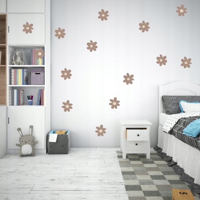 Naklejki na ścianę kwiaty stokrotki BOHO MATOWE - obrazek 4