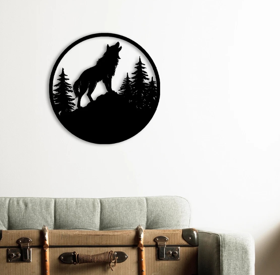 DEKORACJA ścienna Obraz wzór wilk w lesie logo - obrazek 2
