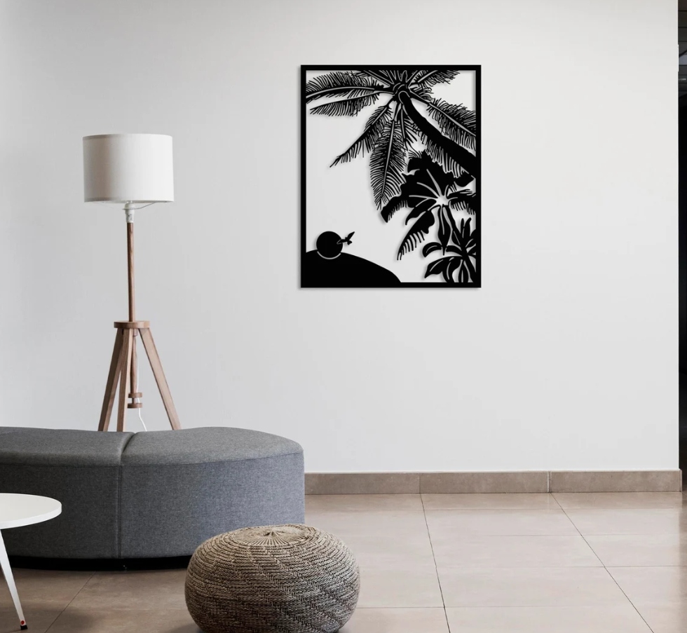 DEKORACJA ścienna Obraz wzór wyspa palmy - obrazek 2