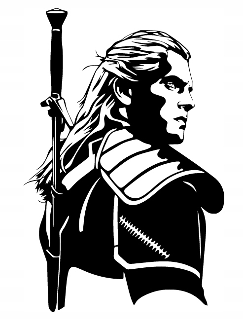 GERALT Z RIVII DEKORACJA PANEL ŚCIENNY NAKLEJKA OBRAZ