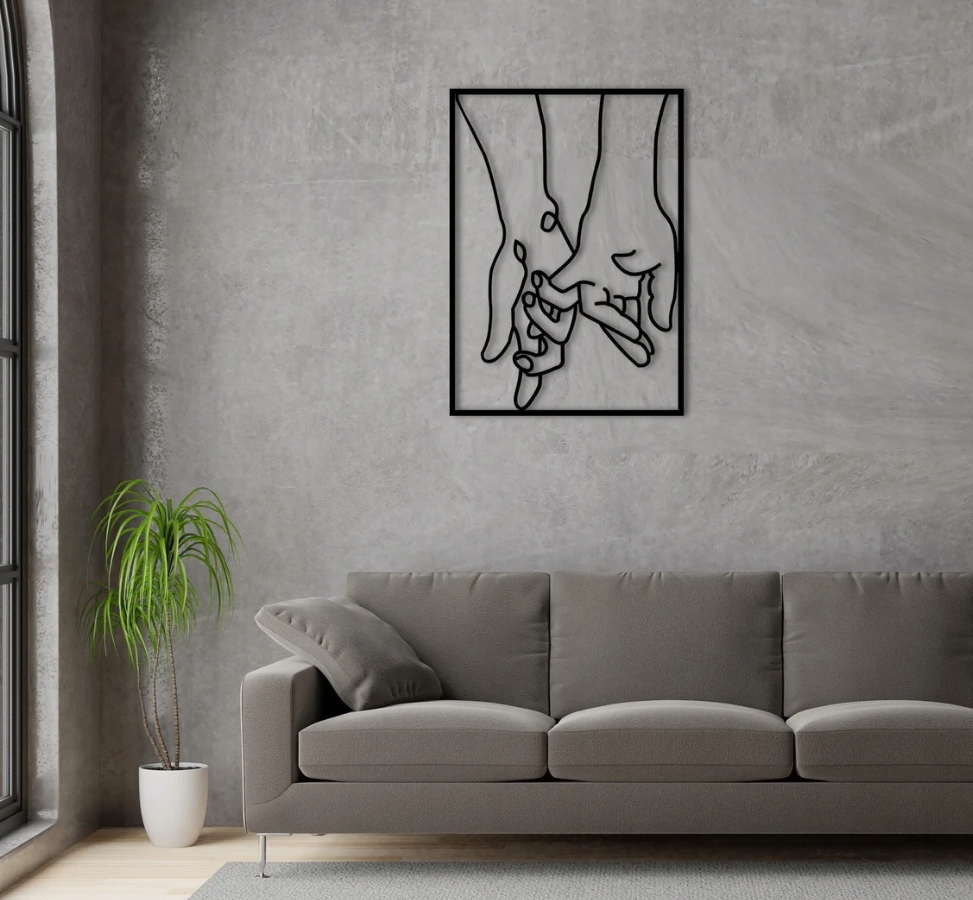 DEKORACJA ścienna Obraz wzór trzymające się dłonie - obrazek 2