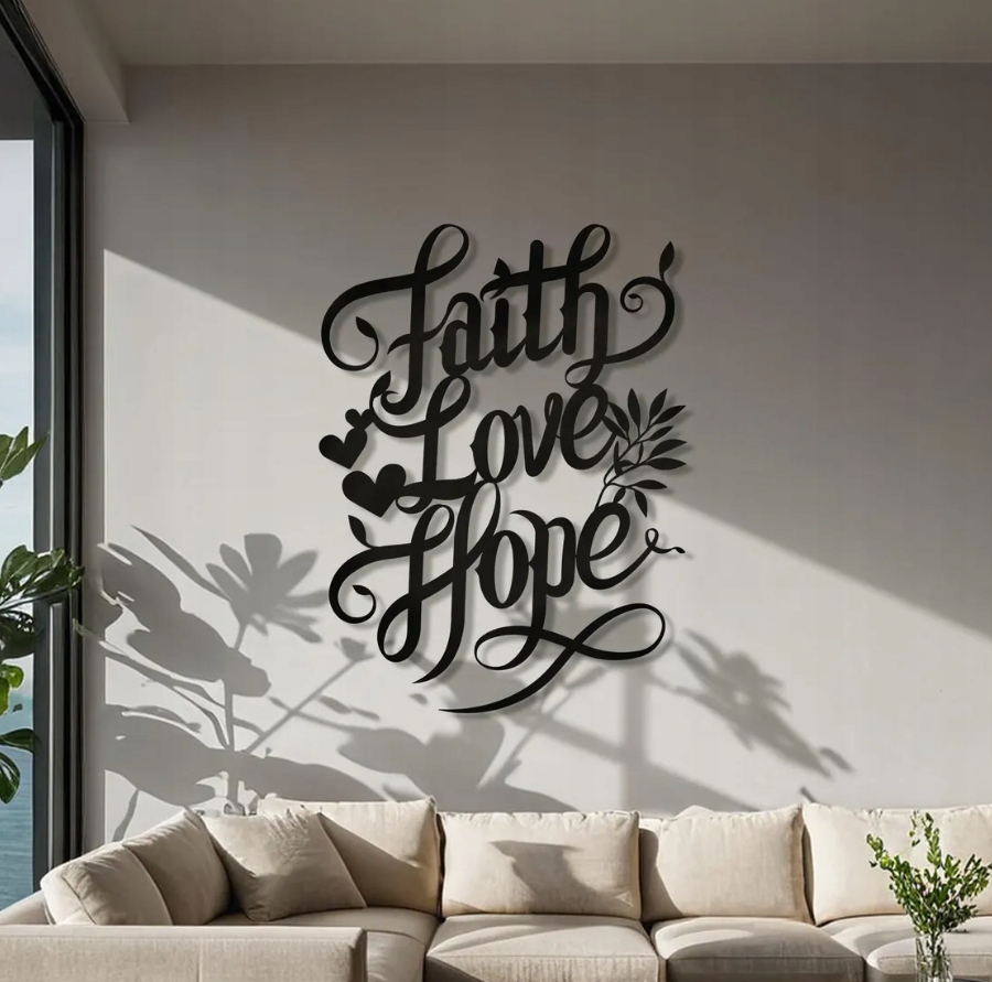 DEKORACJA ścienna Obraz wzór WIARA MIŁOŚĆ NADZIEJA - obrazek 2
