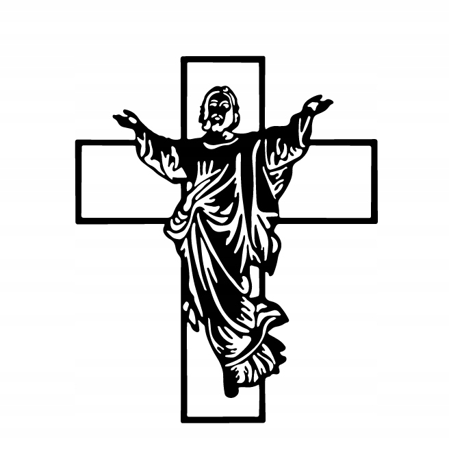 JEZUS NA KRZYŻU DEKORACJA PANEL ŚCIENNY NAKLEJKA OBRAZ