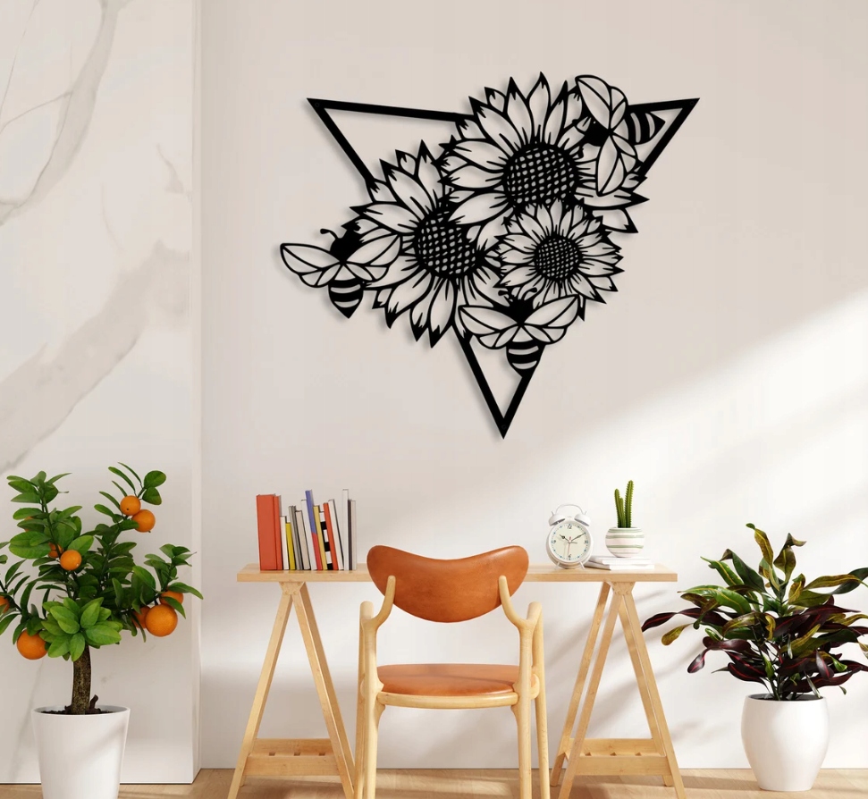 DEKORACJA ścienna Obraz wzór słoneczniki i pszczoły - obrazek 3