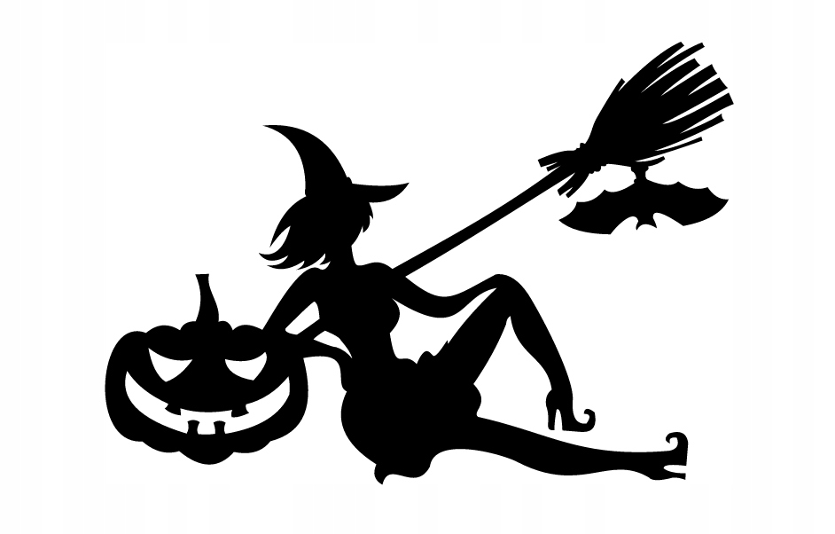 HALLOWEEN WIEDŹMA DEKORACJA PANEL ŚCIENNY NAKLEJKA OBRAZ