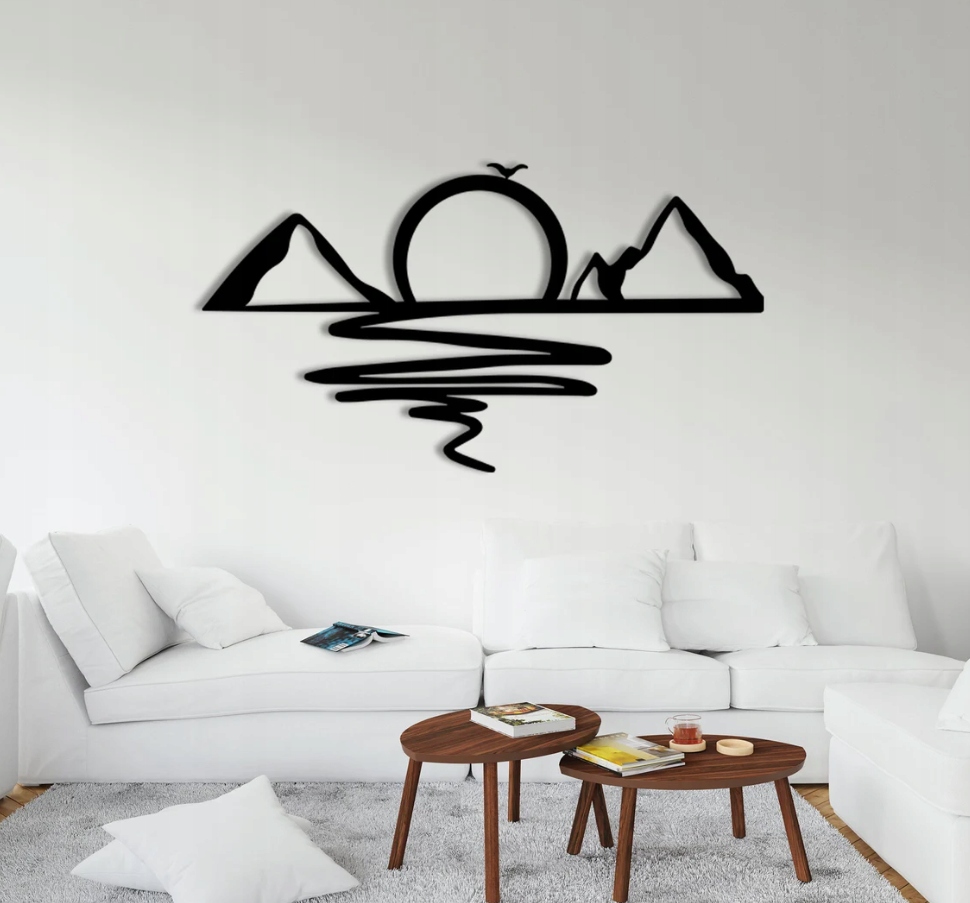 DEKORACJA ścienna Obraz wzór zachód słońca góry - obrazek 2