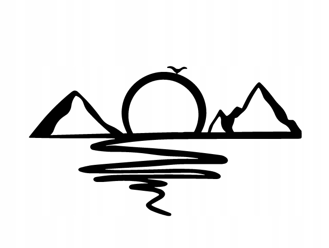 DEKORACJA ścienna Obraz wzór zachód słońca góry