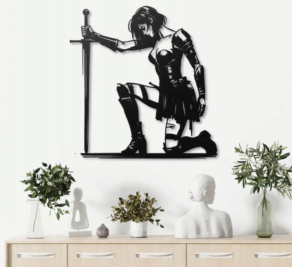 DEKORACJA ścienna Obraz wzór WOJOWNICZKA Z MIECZEM - obrazek 2