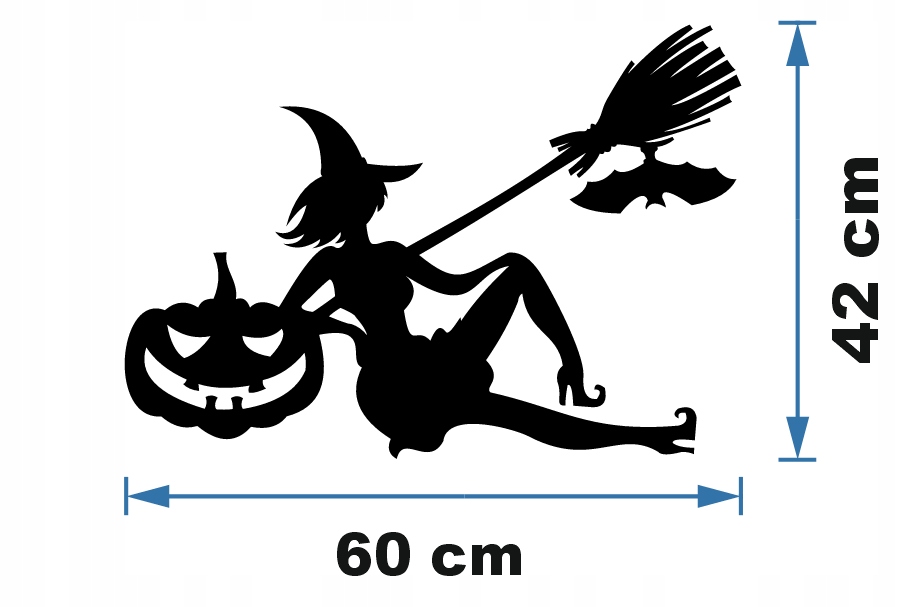 HALLOWEEN WIEDŹMA DEKORACJA PANEL ŚCIENNY NAKLEJKA OBRAZ - obrazek 4
