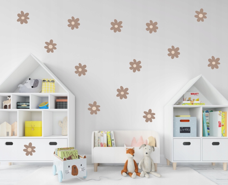 Naklejki na ścianę kwiaty stokrotki BOHO MATOWE - obrazek 3