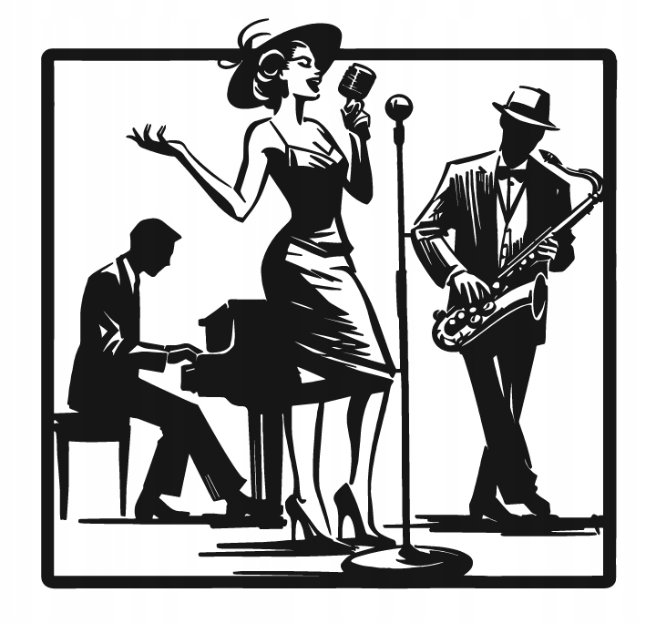 DEKORACJA ścienna Obraz wzór ZESPÓŁ JAZZOWY