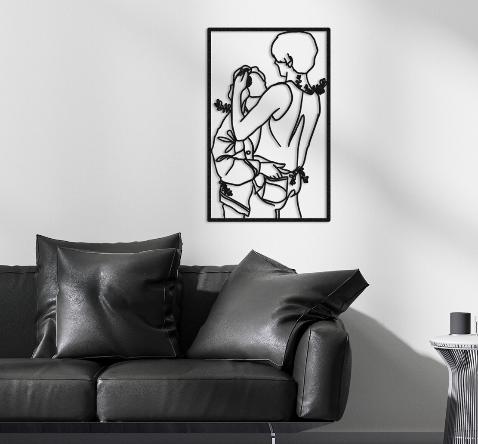 DEKORACJA ścienna Obraz wzór sylwetka KOBIETA I MĘŻCZYZNA KOCHANKOWIE - obrazek 3