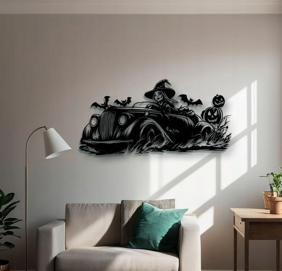 DEKORACJA ścienna Obraz wzór WIEDŹMA PROWADZĄCA POJAZD - obrazek 3