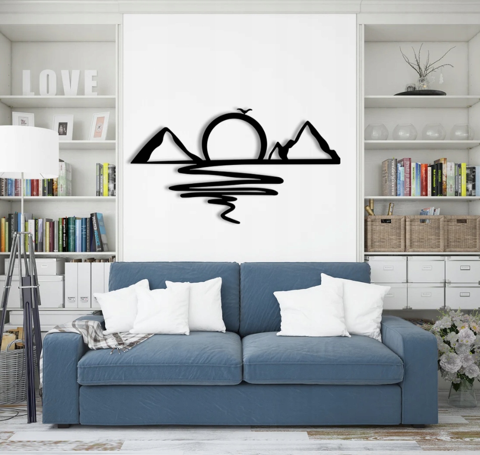 DEKORACJA ścienna Obraz wzór zachód słońca góry - obrazek 3