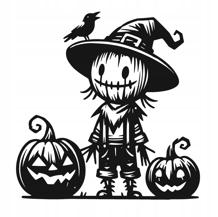 DEKORACJA ścienna Obraz wzór STRACH NA WRÓBLE HALLOWEEN