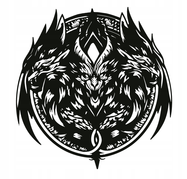 DEKORACJA ścienna Obraz wzór TRÓJGŁOWY SMOK