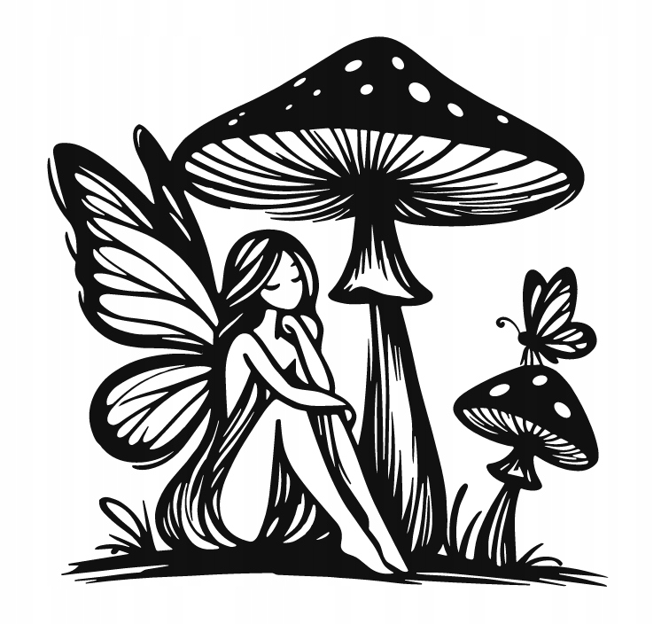 DEKORACJA ścienna Obraz wzór WRÓŻKA I MUCHOMOR