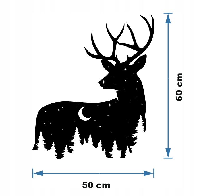 JELEŃ DEKORACJA PANEL ŚCIENNY NAKLEJKA OBRAZ - obrazek 4
