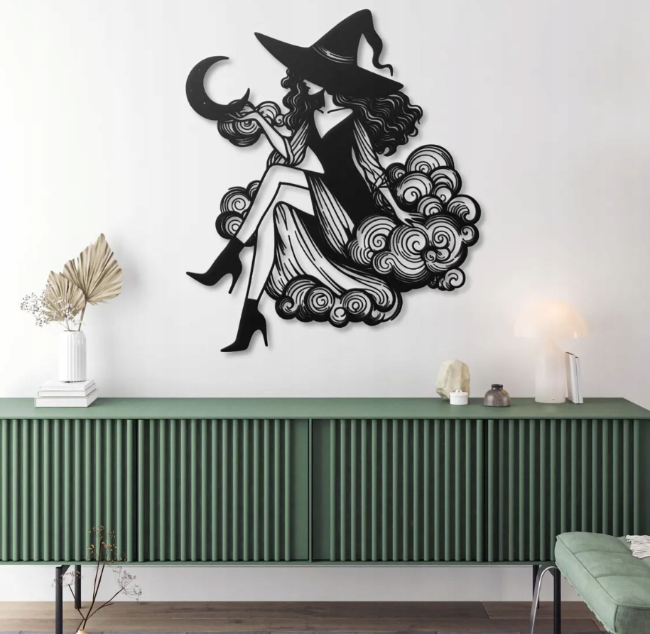 DEKORACJA ścienna Obraz wzór WIEDŹMA Z KSIĘŻYCEM - obrazek 3