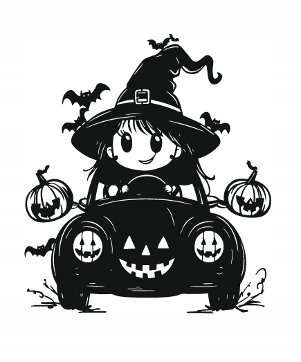 DEKORACJA ścienna Obraz wzór WIEDŹMA HALLOWEEN