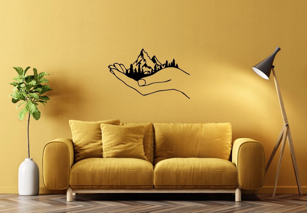 GÓRY NA DŁONI DEKORACJA PANEL ŚCIENNY NAKLEJKA OBRAZ - obrazek 3