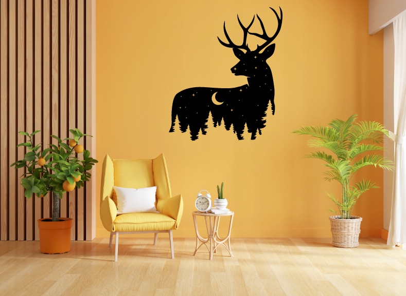 JELEŃ DEKORACJA PANEL ŚCIENNY NAKLEJKA OBRAZ - obrazek 3