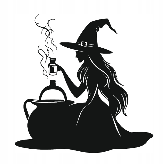 DEKORACJA ścienna Obraz wzór WIEDŹMA HALLOWEEN